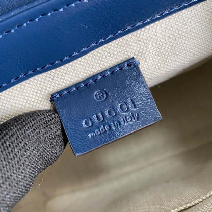 gg Marmont Multicolour Mini Top Handle Bag Green Blue For Women 8in/20cm gg