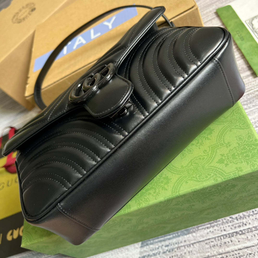 gg Marmont Small Matelasse Shoulder Bag Black For Women, Women’s Bags 10in/25cm gg