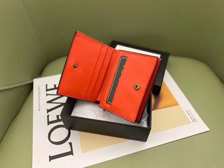 GG SUPREME CANVAS CARD CASE WALLET WITH CHERRIES RED LEATHER INSIDE 10CM 476050