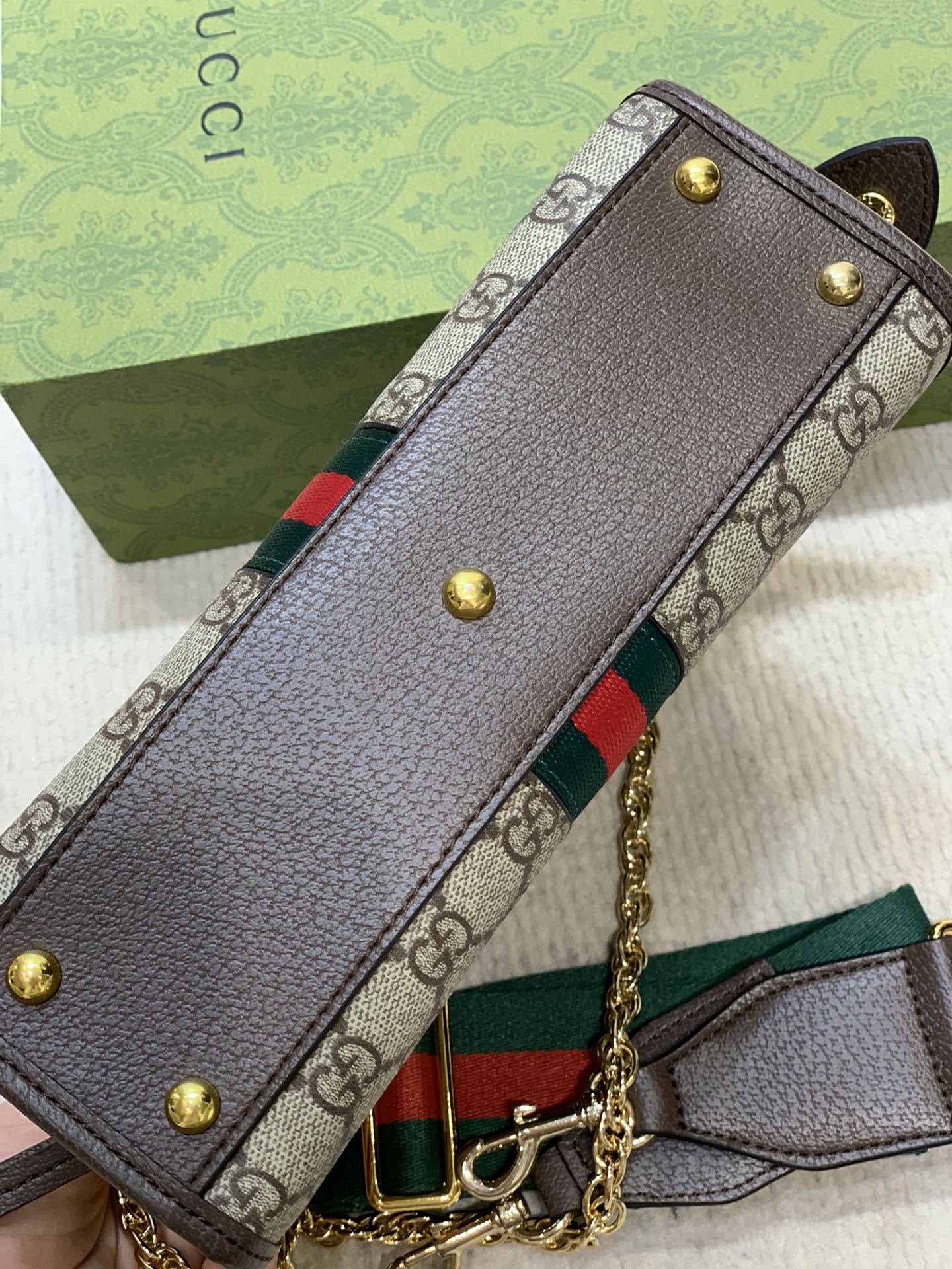 GG OPHIDIA SMALL TOTE WITH WEB 693724 96IWO 8745