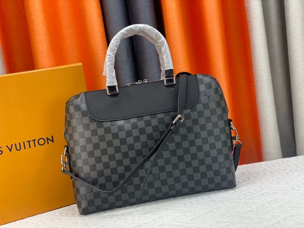 LUV 37CM BLACK PORTE DOCUMENTS JOUR BRIEFCASE DAMIER