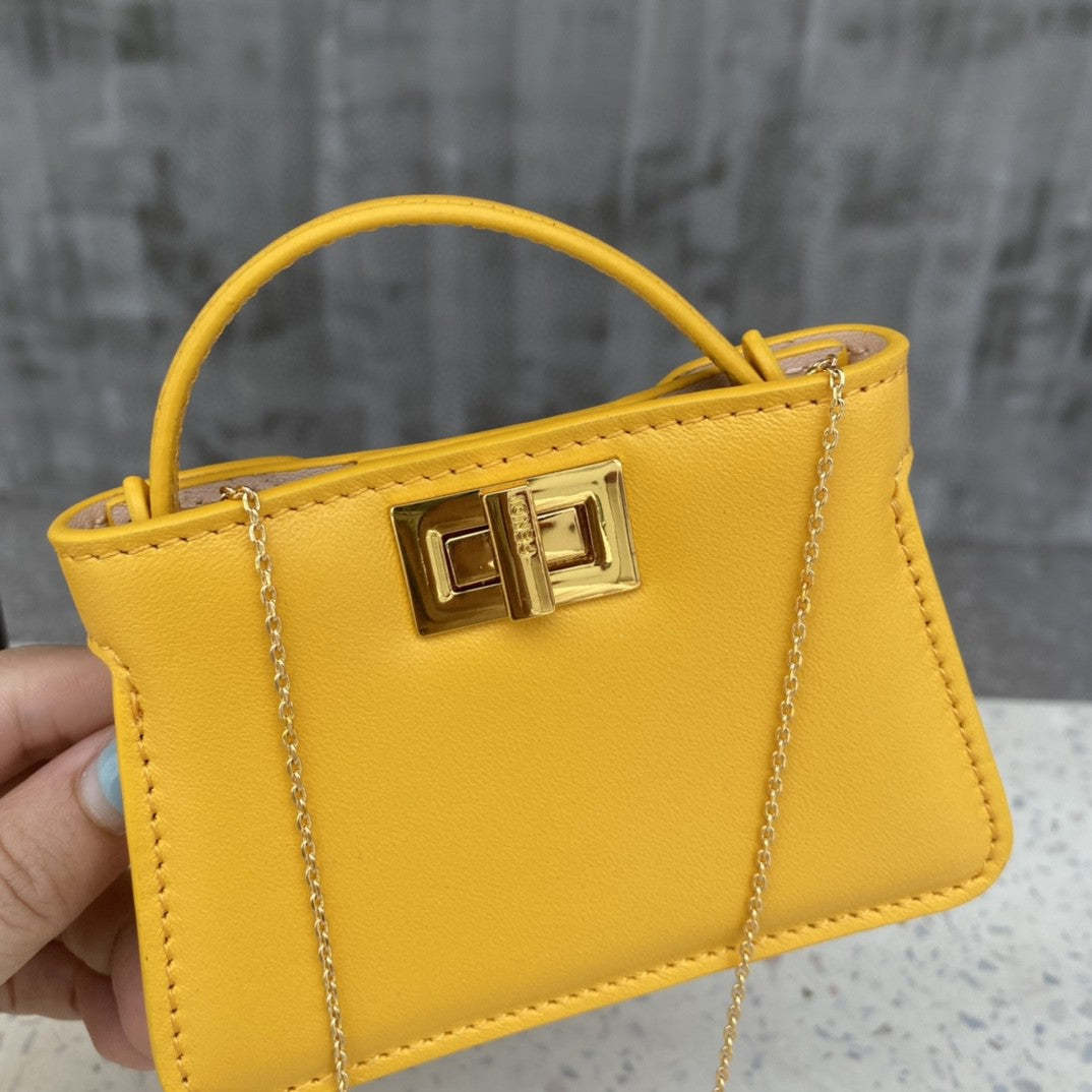 FI Nano Peekaboo Charm Crossbody Yellow Bag For Woman 12cm/4.5in