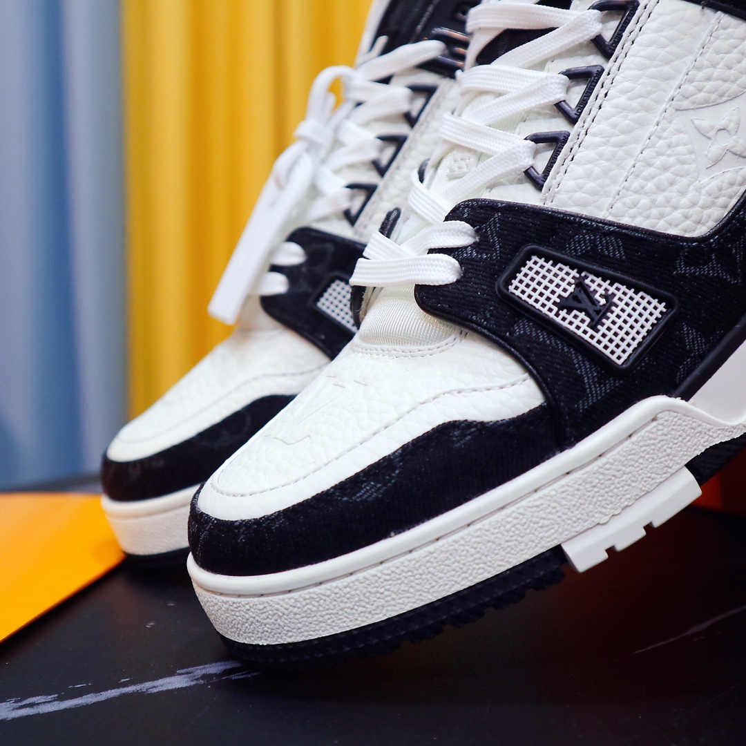 LUV TRAINER SNEAKER MIX OF MATERIALS BLACK/WHITE