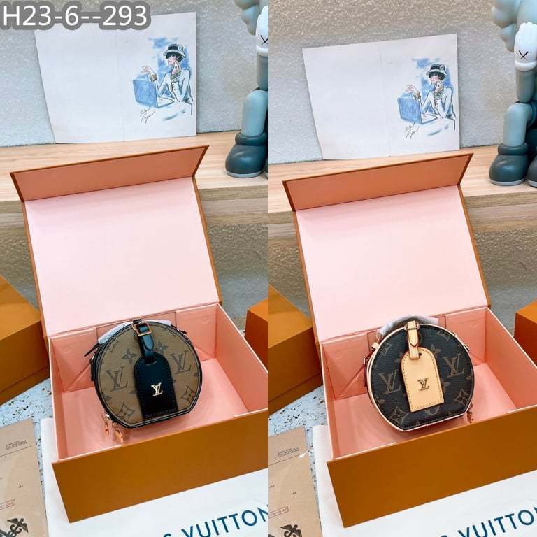 LUV PETITE BOITE CHAPEAU BLACK AND BROWN 13CM