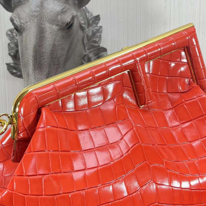 FI First Medium Orange Crocodile Bag For Woman 32.5cm/13in