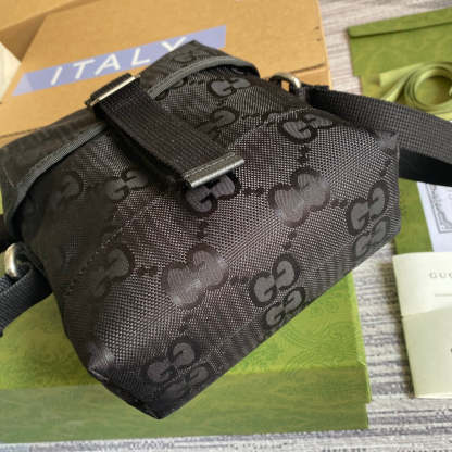 gg Off The Grid Messenger Bag Black gg ECONYL® For Men  7.3in/18.5cm gg 643858 H9HKN