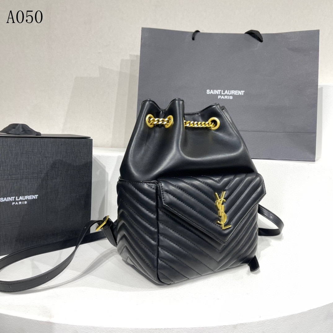 YSL JOE BACKPACK IN LAMBSKIN BLACK GOLD 29CM 6726091EL071000