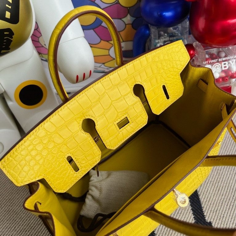 HM BIRKIN ALLIGATOR MATTE M9 MARIGOLD YELLOW GOLD HARDWARE 25CM