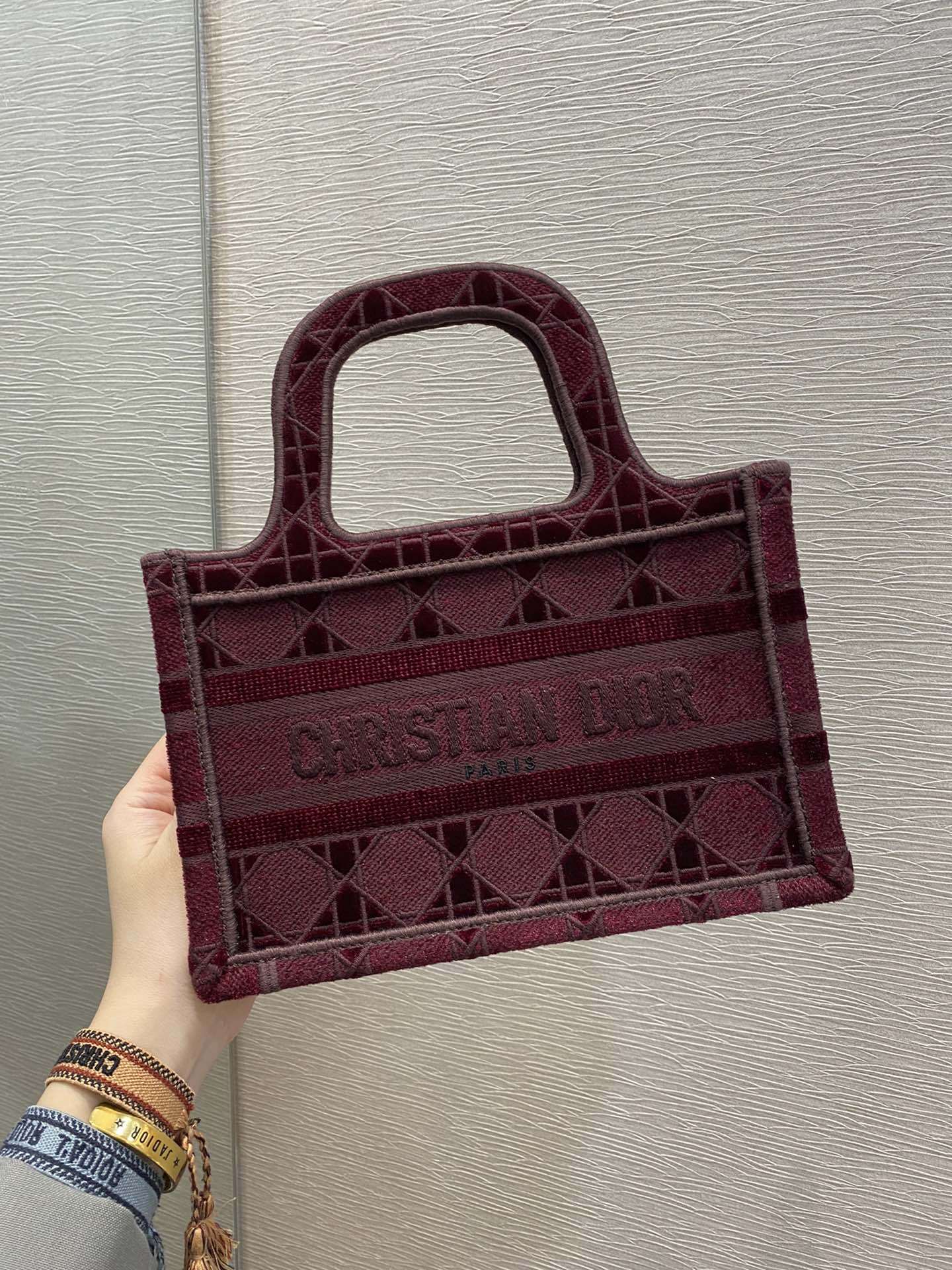 DI Mini Book Tote Red Embroidery Red For Women Women’s Handbag 9in/23cm CD