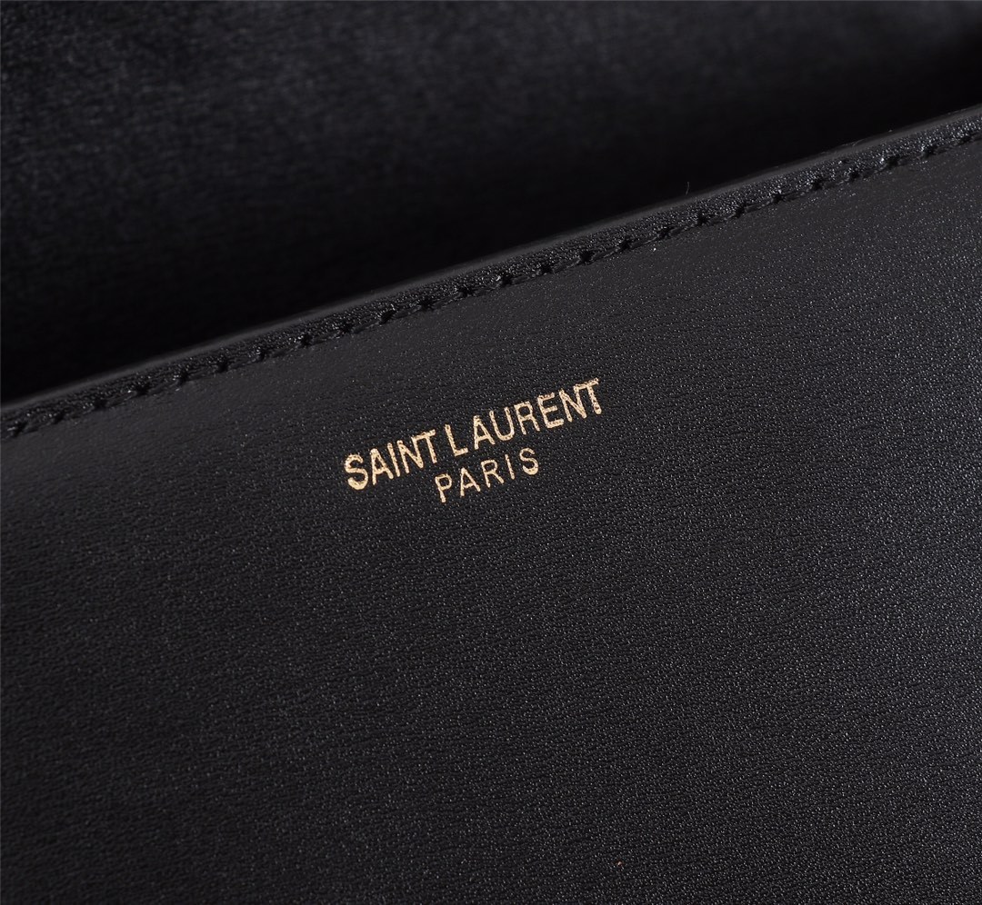 YSL CASSANDRA MEDIUM TOP HANDLE BAG BLACK GOLD 24CM 623931BOW0W1000