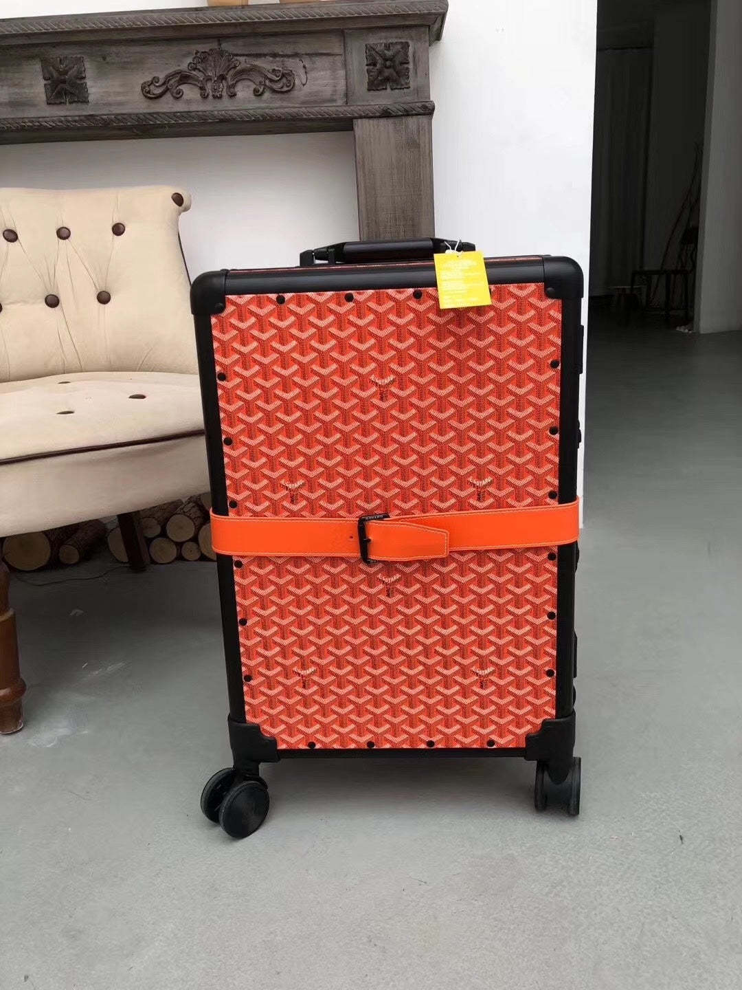 Goyard Rolling Vali Orange For Men, LuGucciage 20in/51cm LV