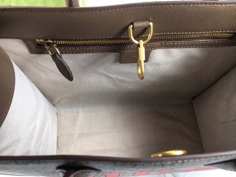 GG TIGER MEDIUM TOTE BAG WITH INTERLOCKING G 31CM DARK BROWN
