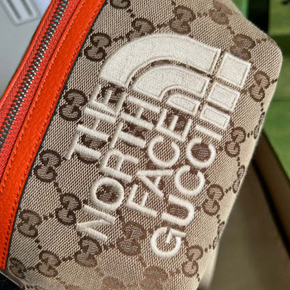 gg The North Face x gg Belt Bag Beige And Ebony Original gg Canvas For Women 8.7in/22cm 650299 GY5UN 8895