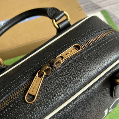 gg x Adidas Mini Duffle Bag Black For Women, Women&#8217;s Bags 12.4in/32cm gg 702397 U3ZCT 8726