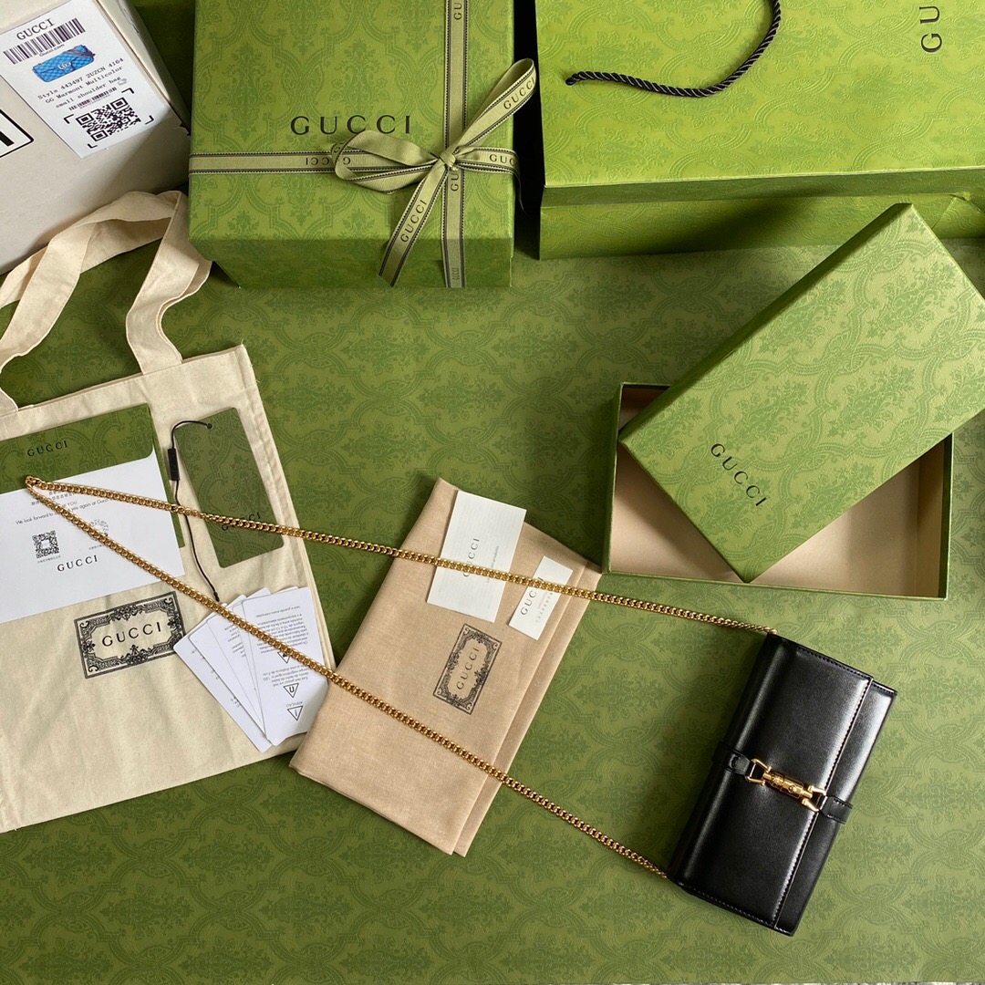 GG JACKIE 1961 CHAIN WALLET 19CM BLACK 52681 14J0G 1000