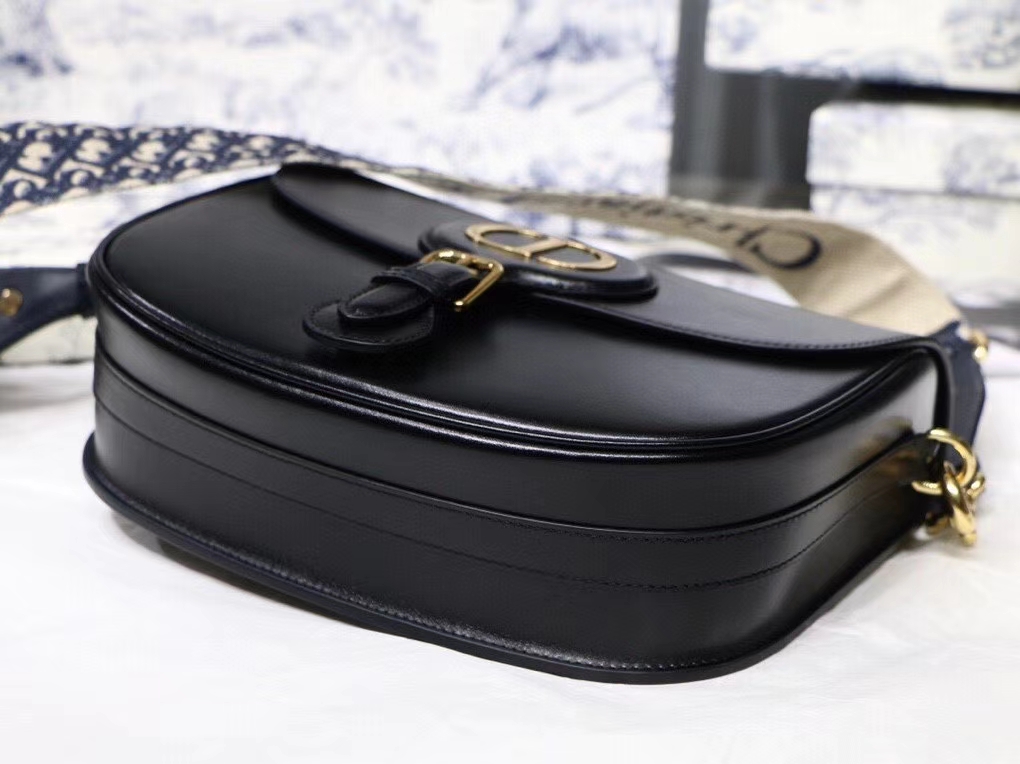 DOR LARGE BOBBY BAG BLUE DOR OBLIQUE EMBROIDERY BLACK 27CM M9320UMOB M941 + LEATHER STRAP