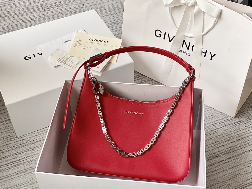 gv Medium Moon Cut Out Bag Red For Women, Handbags, Shoulder Bags 11.8in/30cm GVC