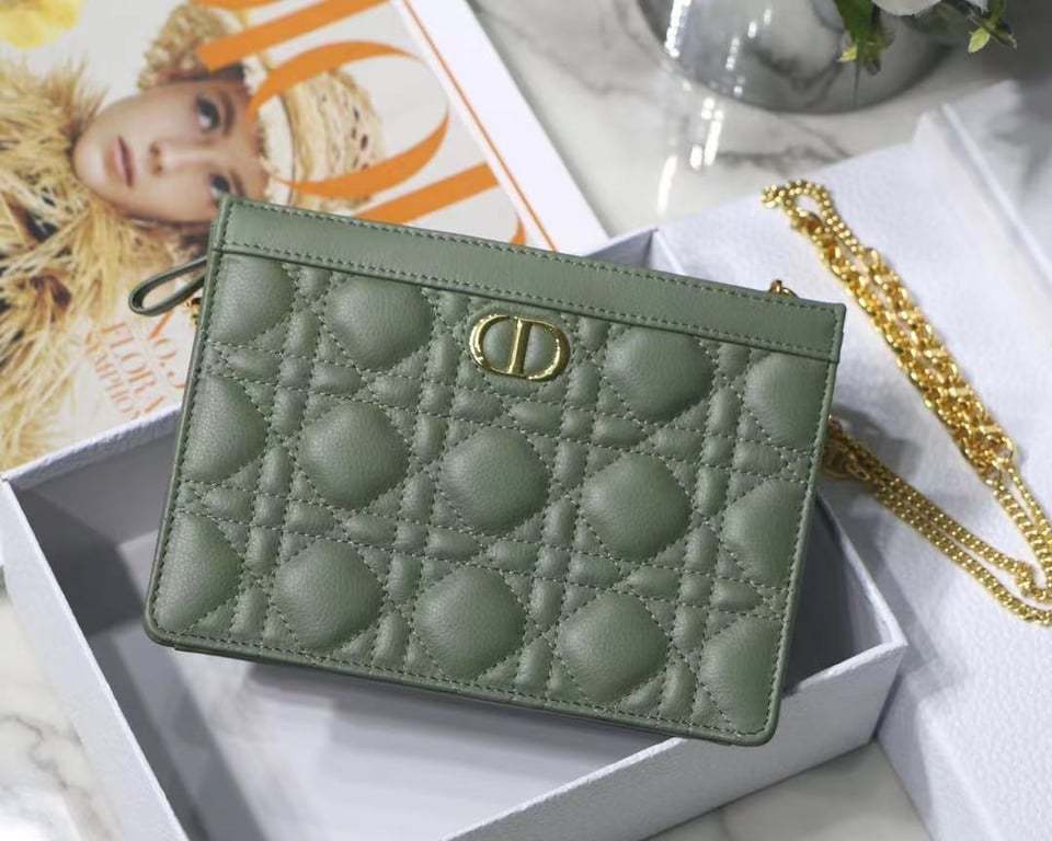 dir CARO ZIPPED POUCH WITH CHAIN CEDAR GREEN S5106UWHC_M67H