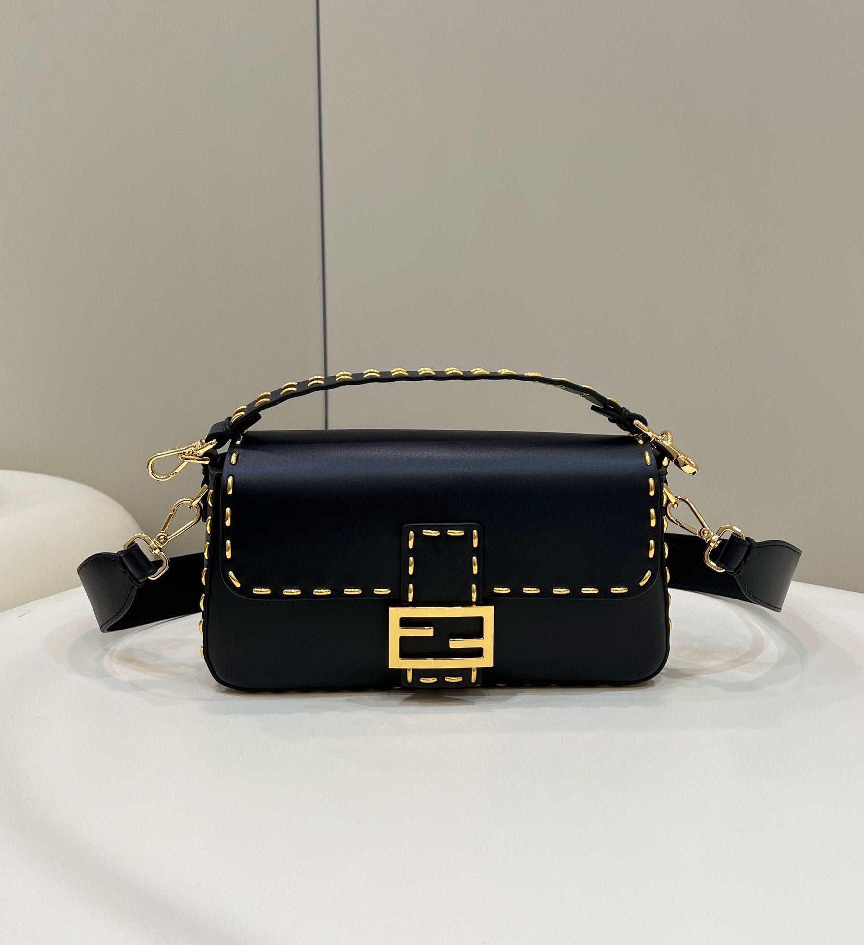 FI Mon Baguette Medium Black Bag For Woman 28cm/11in