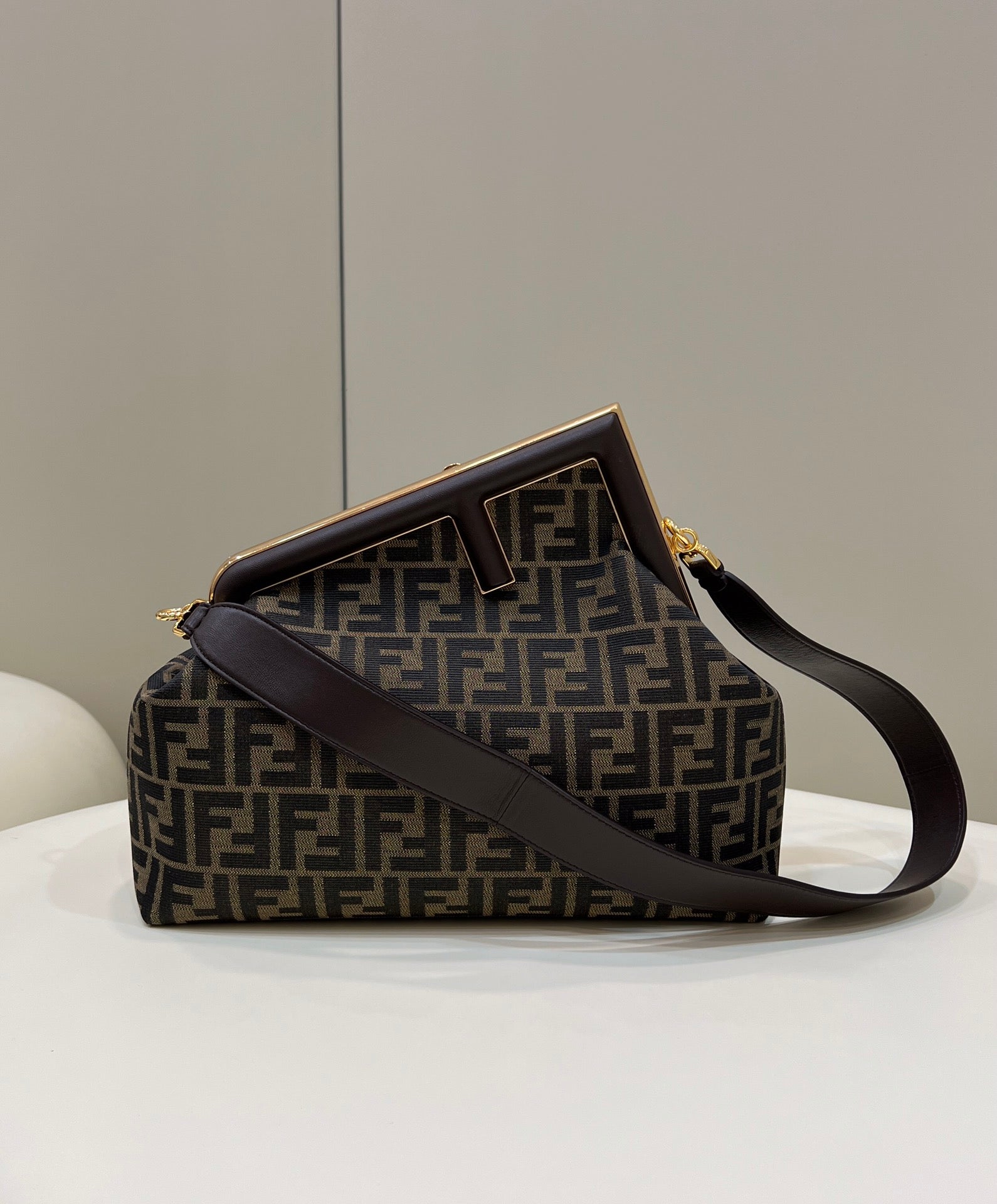 FI First Small Brown Canvas For Women, Women’s HandBags, Shoulder And Crossbody Bags 10.2in/26cm FF 8BP129