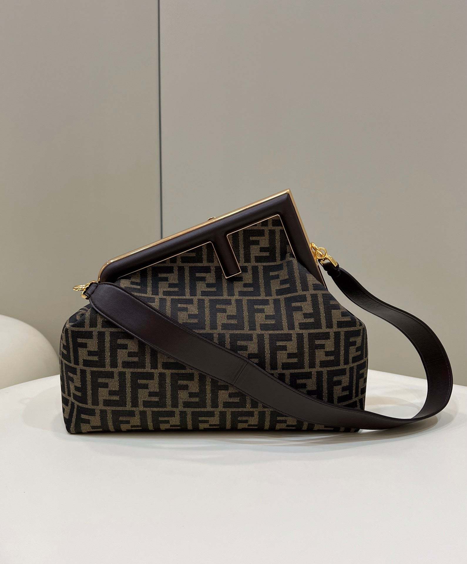 FI First Small Brown Canvas For Women, Women’s HandBags, Shoulder And Crossbody Bags 10.2in/26cm FF 8BP129