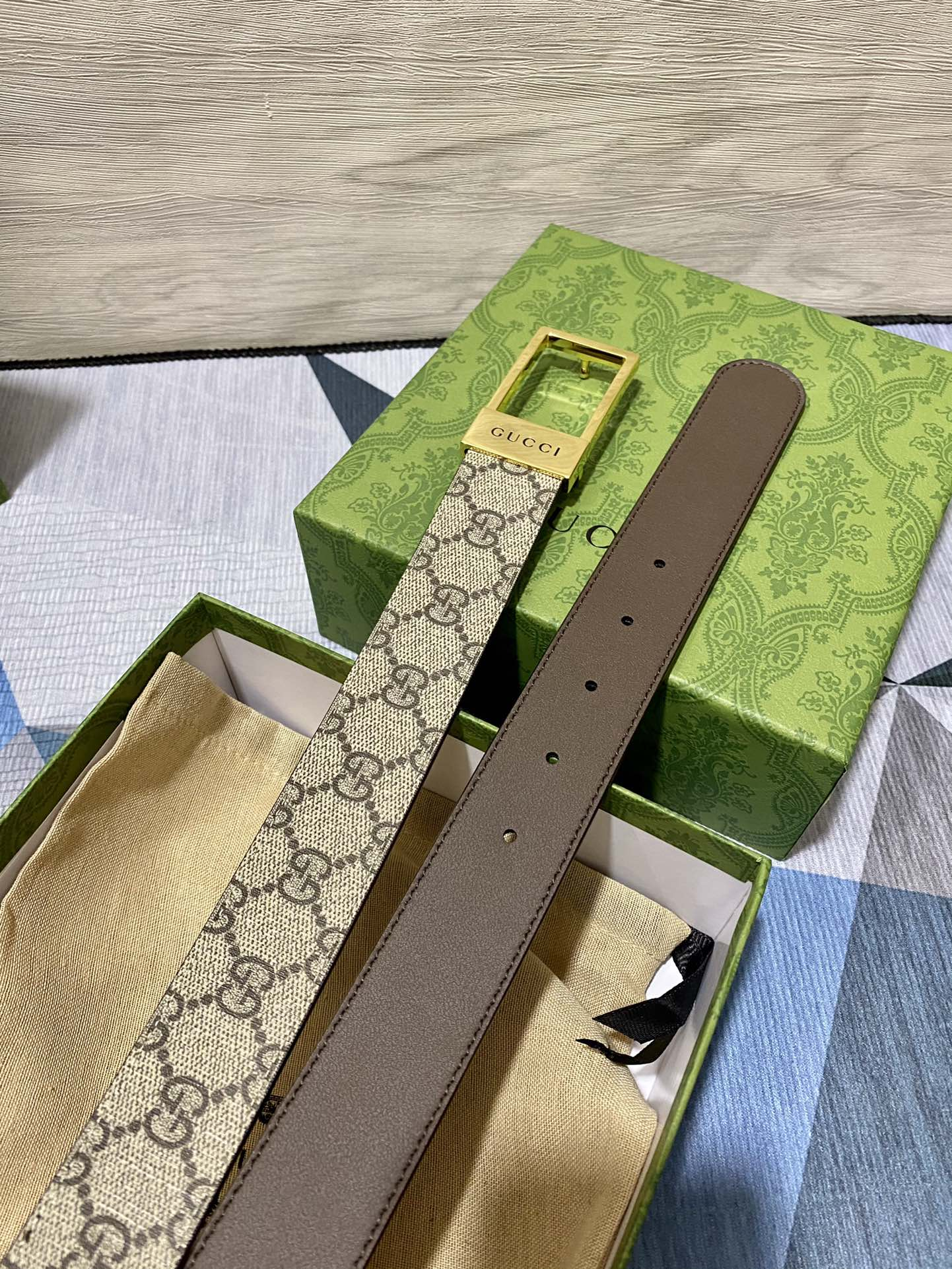 GG BELT WITH RECTANGULAR BUCKLE