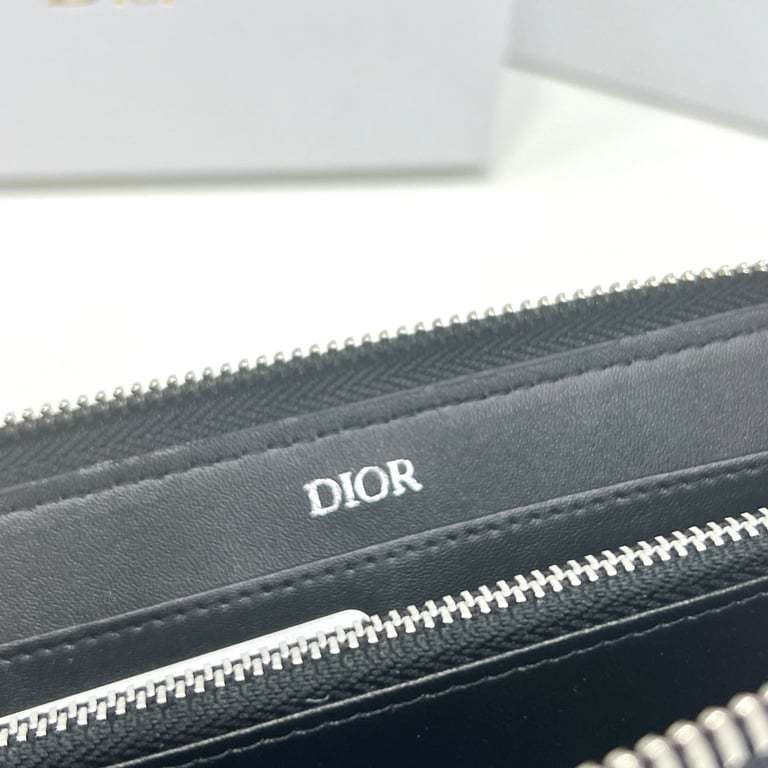 dir ZIPPED LONG WALLET BLACK CD DIAMOND CANVAS 19.5CM 2ESBC252DCO H43E