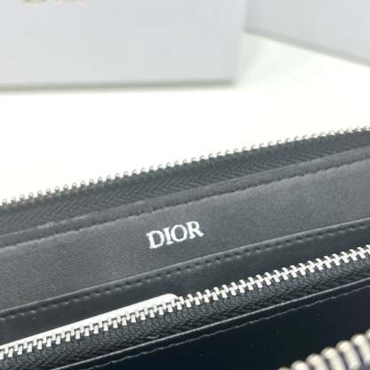 dir ZIPPED LONG WALLET BLACK CD DIAMOND CANVAS 19.5CM 2ESBC252DCO H43E