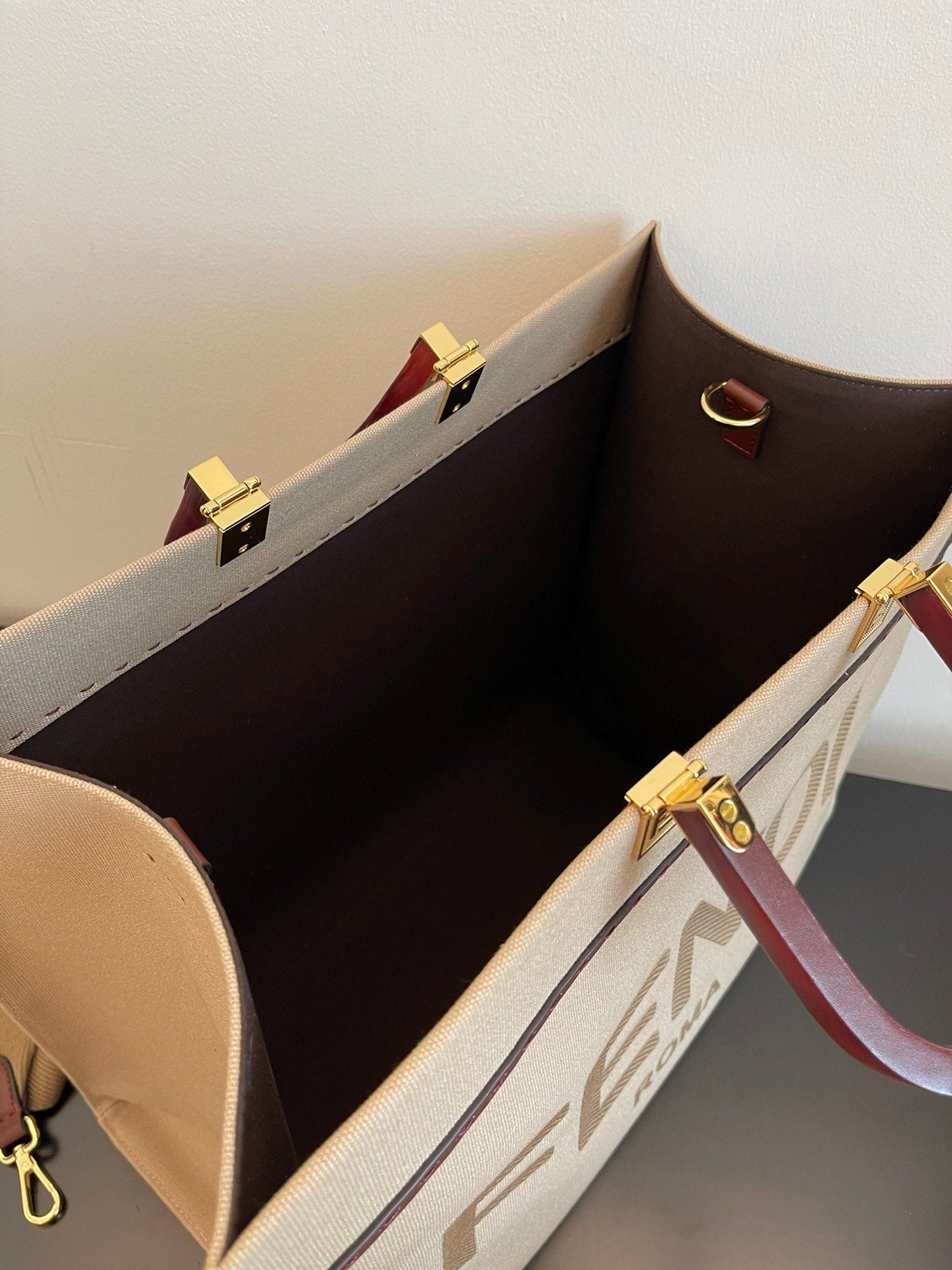 FI Sunshine Large Tote Bag Beige For Women, Women’s Handbags, Shoulder Bags 15.7in/40cm FF 8BH372