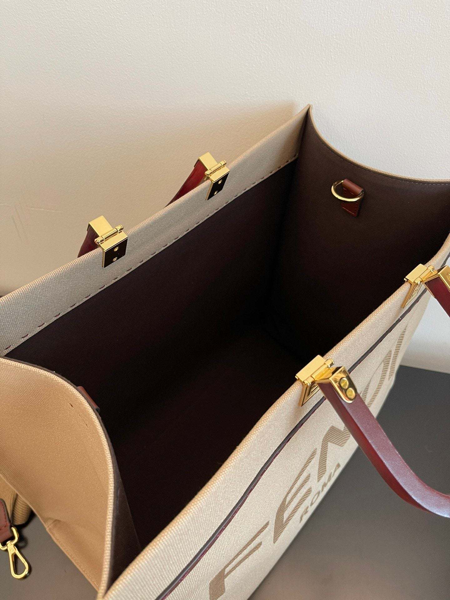 FI Sunshine Large Tote Bag Beige For Women, Women’s Handbags, Shoulder Bags 15.7in/40cm FF 8BH372