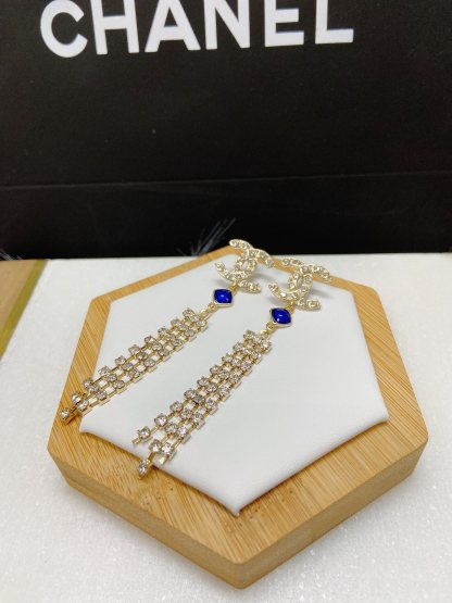 CC STRASS BLUE CRYSTAL EARRINGS