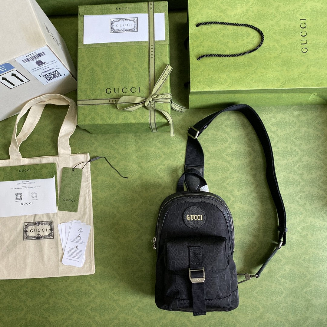 gg Off The Grid Sling Backpack Black gg Nylon For Men 11in/27cm 658631 H9HUN 1000