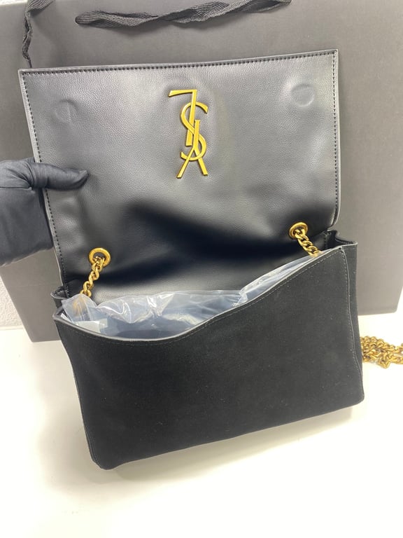 SAINT LAURENT KATE MEDIUM REVERSIBLE CHAIN BAG IN SUEDE AND SMOOTH LEATHER
