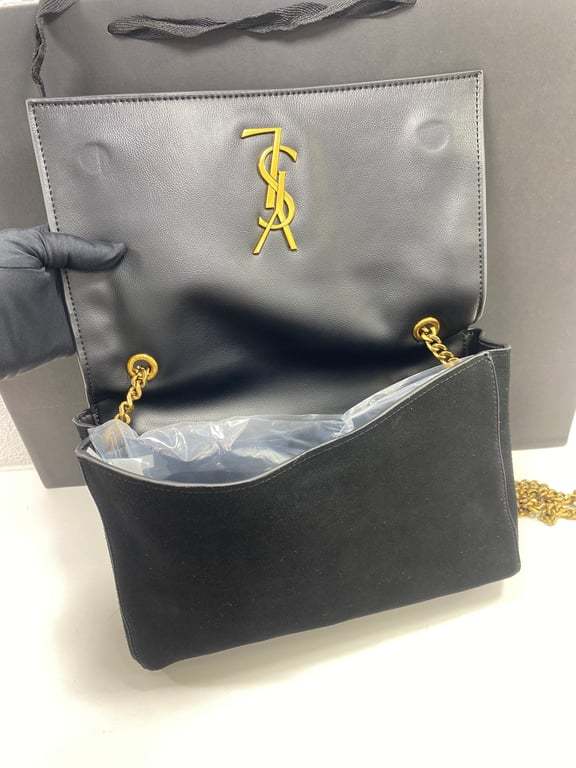 SAINT LAURENT KATE MEDIUM REVERSIBLE CHAIN BAG IN SUEDE AND SMOOTH LEATHER