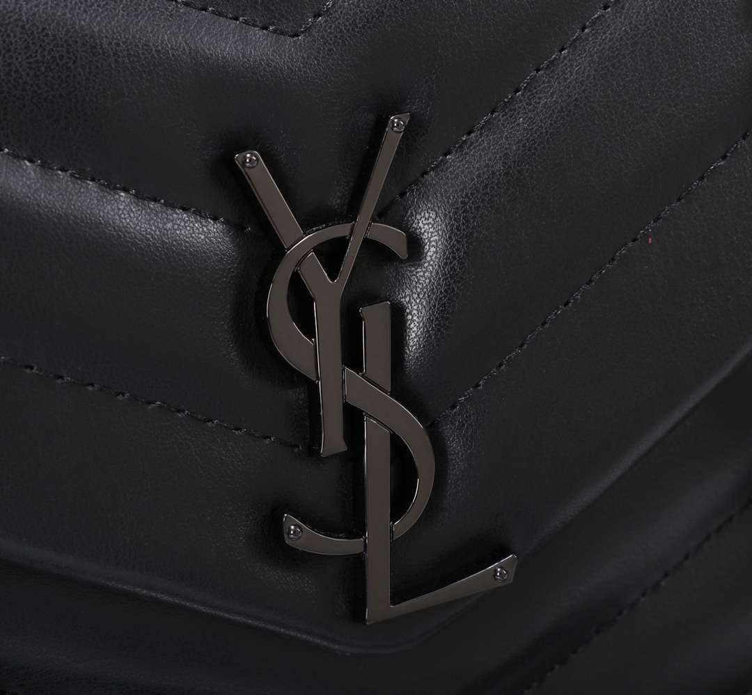 YSL LOULOU SMALL CHAIN BAG IN MATELASSÉ Y BLACK NOIR 23CM 494699DV7281000