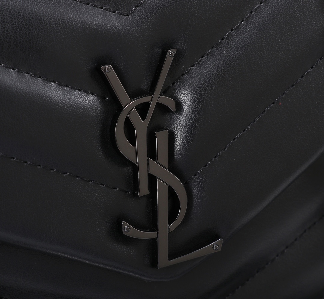 YSL LOULOU SMALL CHAIN BAG IN MATELASSÉ Y BLACK NOIR 23CM 494699DV7281000
