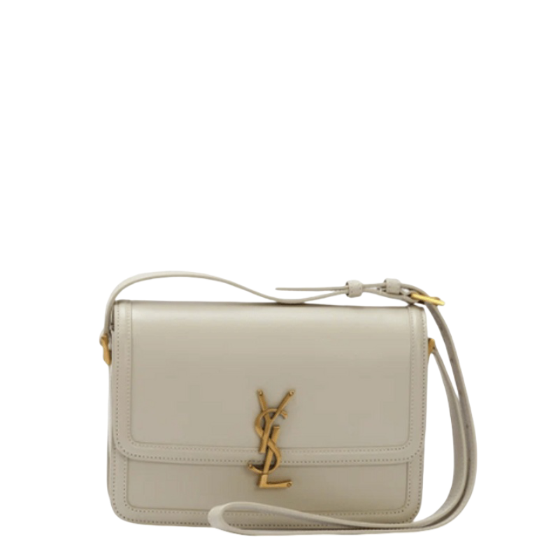 SAINT LAURENT SOLFERINO SMALL SATCHEL IN LEATHER BLANC VINTAGE