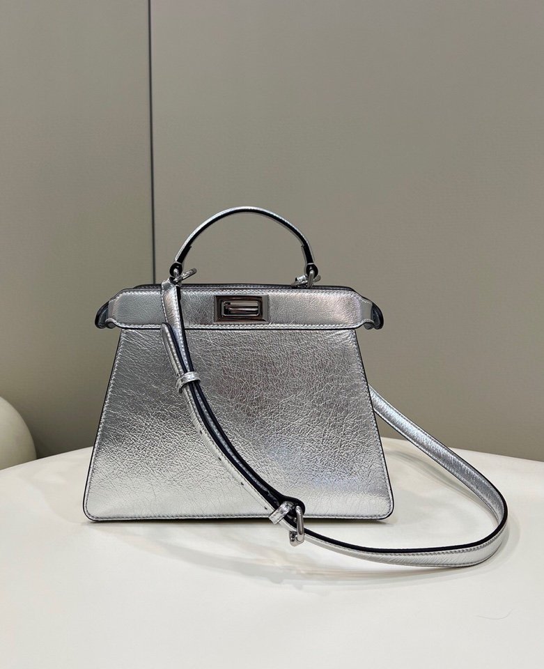 FI Peekaboo Small Silver Bag For Woman 27cm/11in