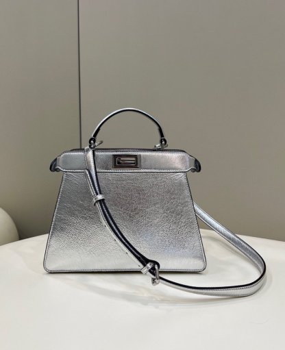 FI Peekaboo Small Silver Bag For Woman 27cm/11in