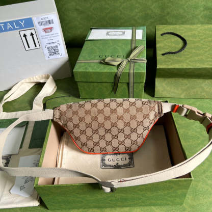 gg The North Face x gg Belt Bag Beige And Ebony Original gg Canvas For Women 8.7in/22cm 650299 GY5UN 8895