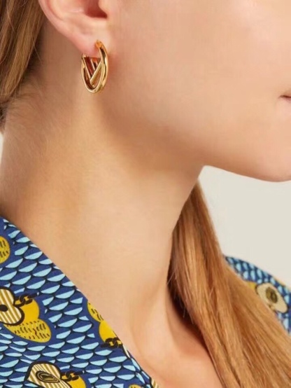 FD LOGO GOLD EARRINGS