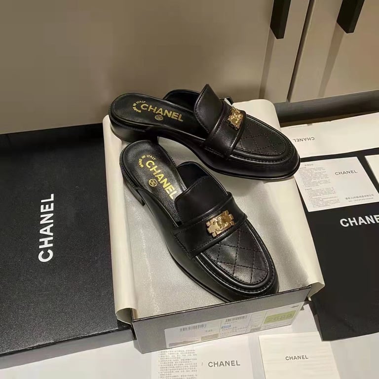 SANDAL CHL CASUAL PAIN LAETHER BLACK ELEGANT MULES SANDALS