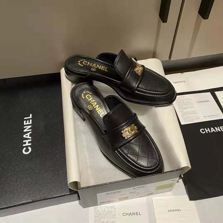 SANDAL CHL CASUAL PAIN LAETHER BLACK ELEGANT MULES SANDALS