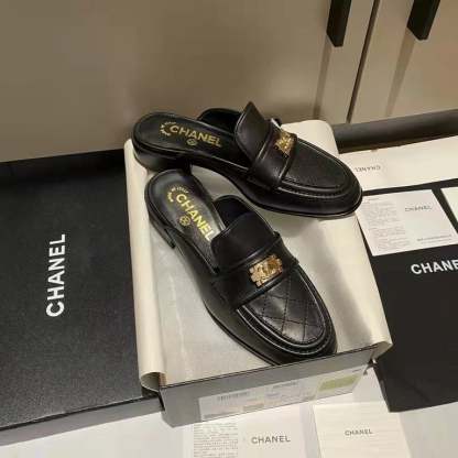 SANDAL CHL CASUAL PAIN LAETHER BLACK ELEGANT MULES SANDALS