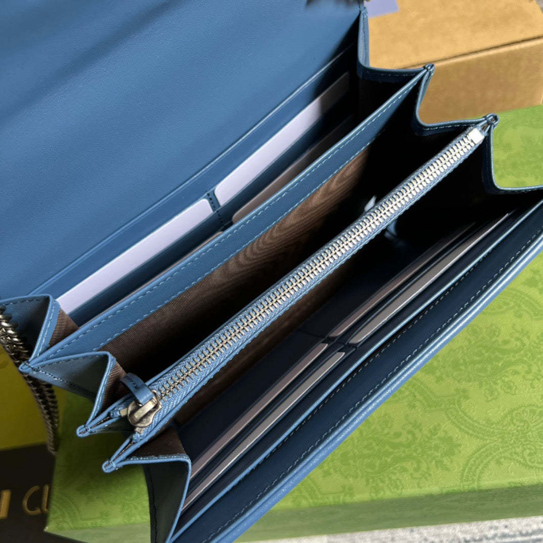 gg Marmont Super Mini Bag Blue For Women, Women’s Bags 6.2in/17cm gg 476433 DTD5F 4340