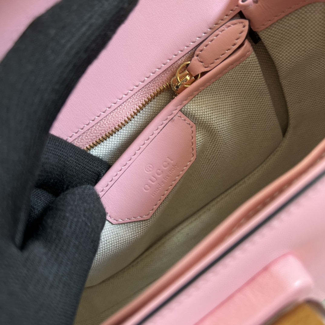 gg Bamboo 1947 Small Top Handle Bag  Pink  For Women 8.3in/21cm gg 675797 10ODT 5467
