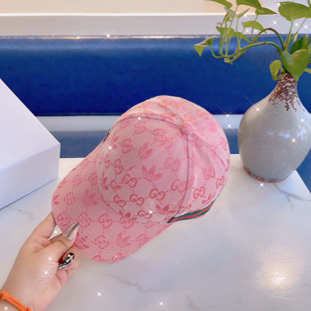 GG X ADIDAS BASEBALL CAP HAT PINK