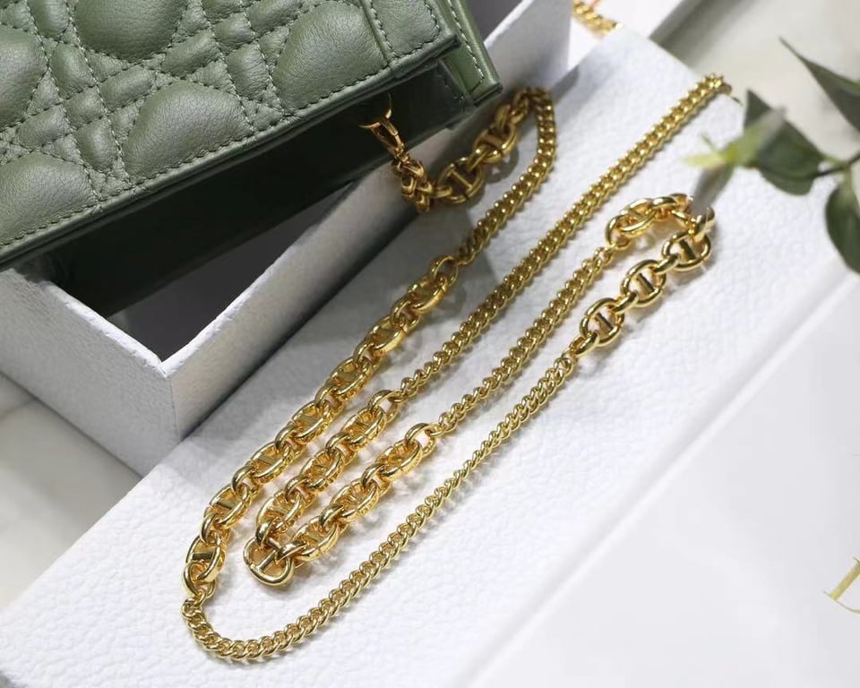 dir CARO ZIPPED POUCH WITH CHAIN CEDAR GREEN S5106UWHC_M67H