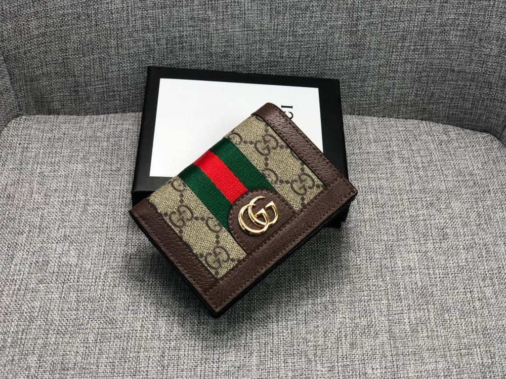 GG OPHIDIA GG CARD CASE WALLET 11CM 523155 96IWG 8745