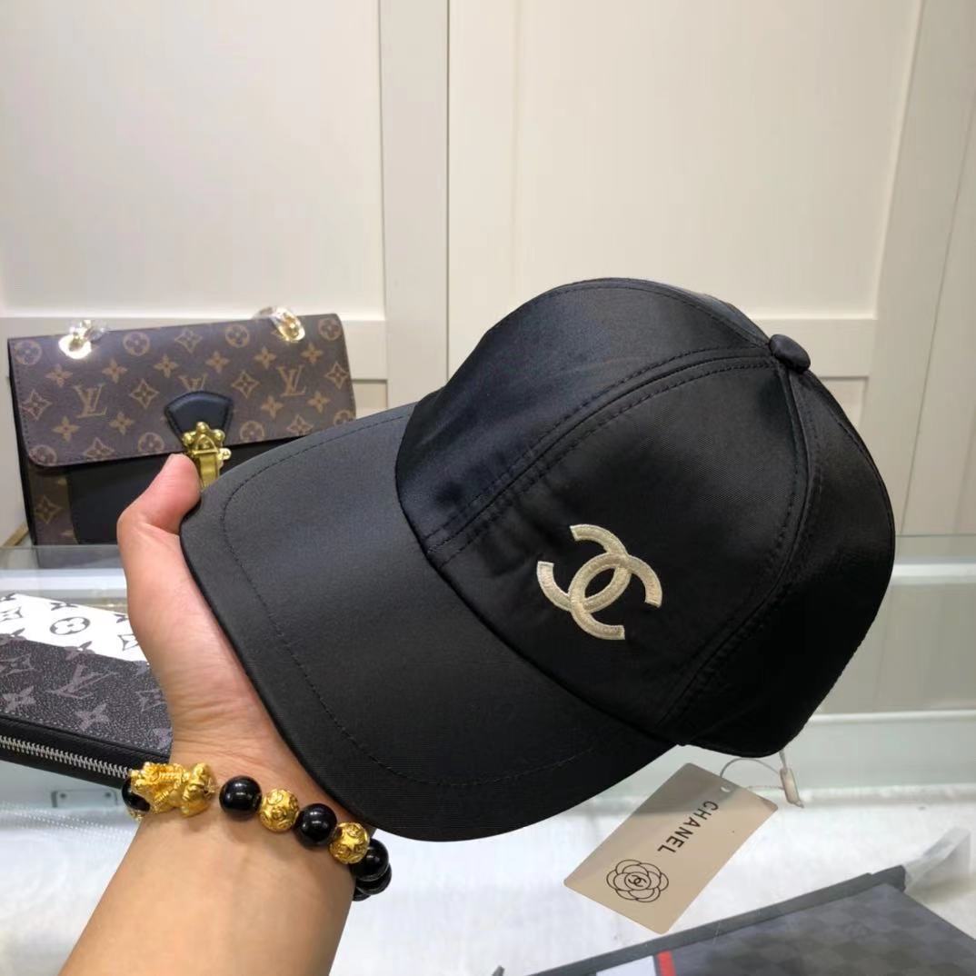 CC CC EMBROIDERY BASEBALL CAP BLACK